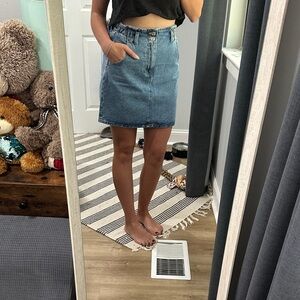 Mango Classic Blue Denim Skirt